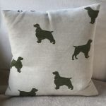 A cushion in celebration of our working Cocker Spaniel 'Joy'